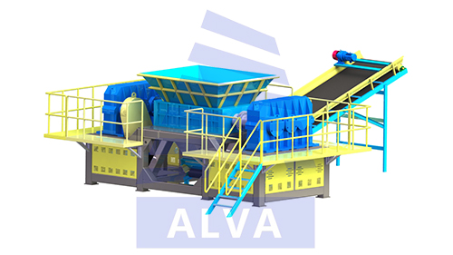 Large scale waste shredding equipment