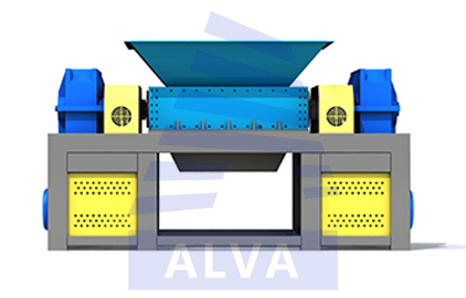 Bulk waste industrial shredder