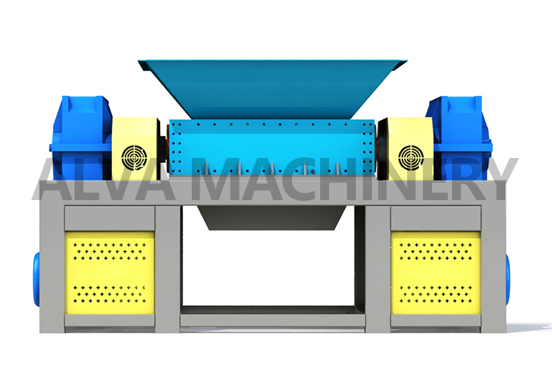 Large capacity twin shaft shredder