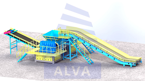 Heavy-duty waste recycling shredder