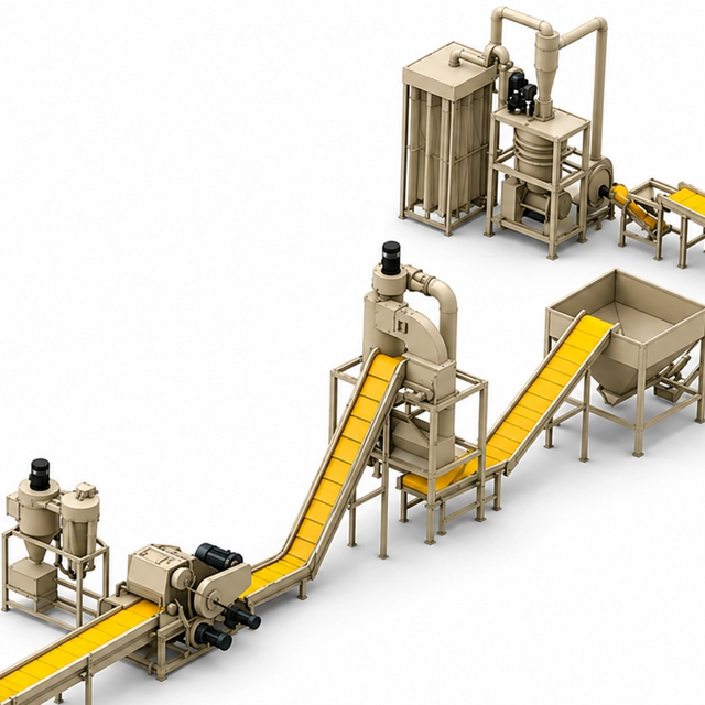 Plastic Crushing, Sorting & Pulverizing Line