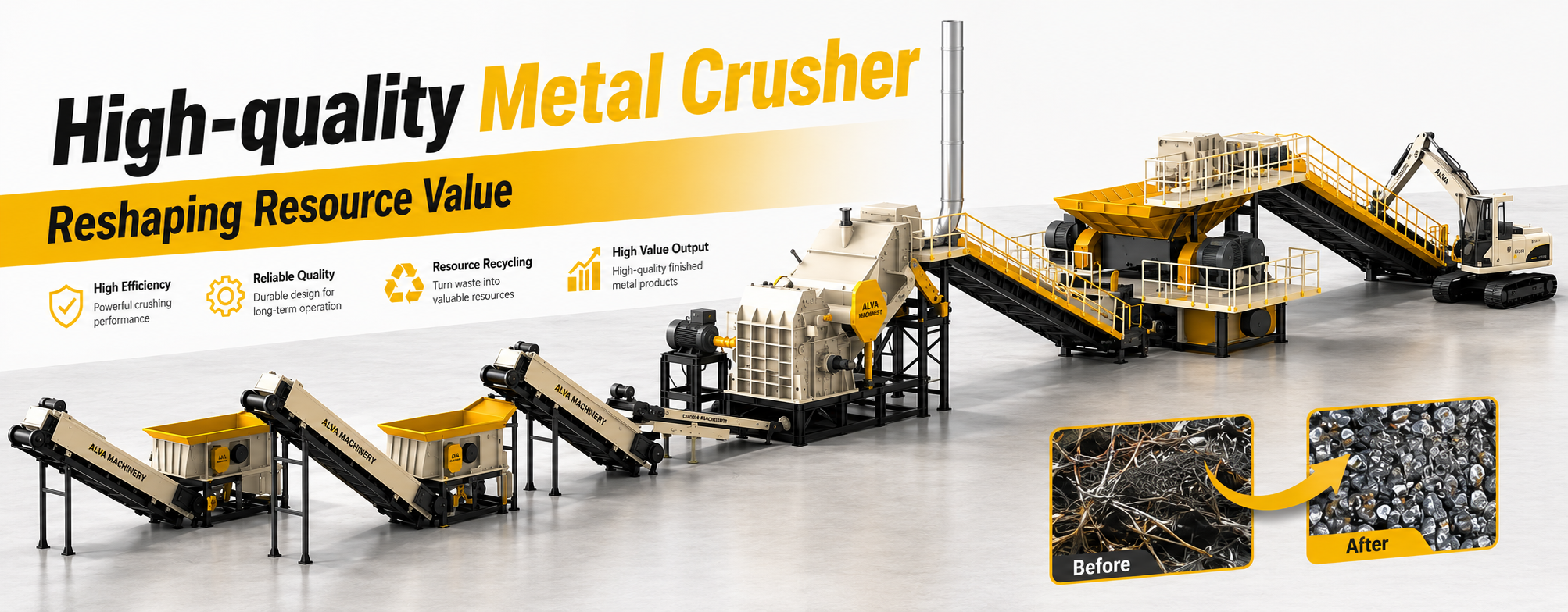 Triturador de metal de alta qualidade para reciclagem