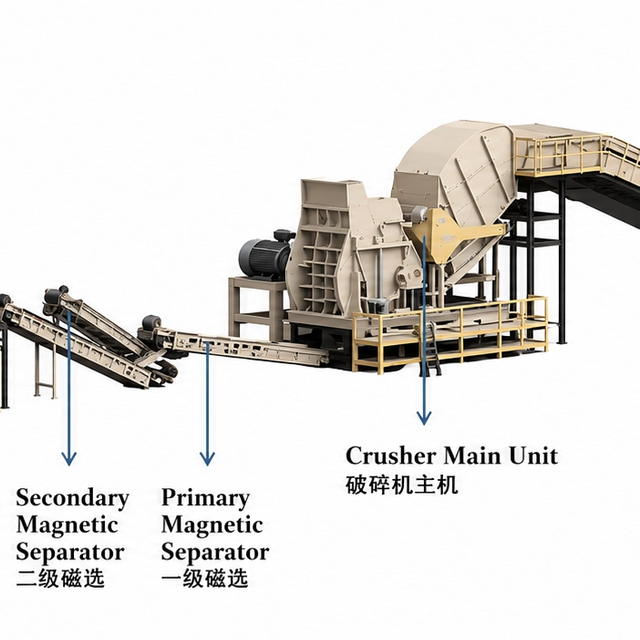 Broken Bridge Aluminum Recycling Line / Aluminum Recycling Plant
